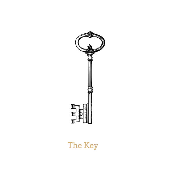 The Key of Knowledge and Power,vector illustration The Key of Knowledge and Power, vector illustration in engraving style. Vintage pastiche of esoteric and occult sign. Drawn sketch of magical and mystical symbol. key illustrations stock illustrations