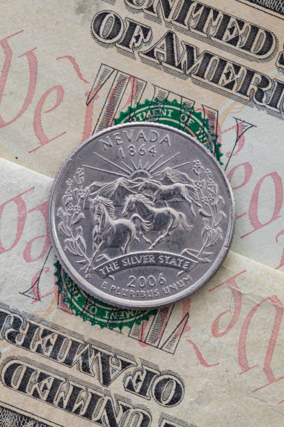 istock A quarter of Nevada on US dollar bills. 1254530530
