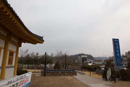 Gangchon Rail Park, Chuncheon, South Korea - 15 February 2019: The exterior setting of the Rail theme Park.