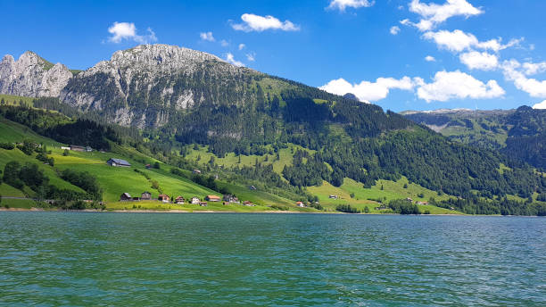istock Swiss mountains panorama mountain lake 1254538981