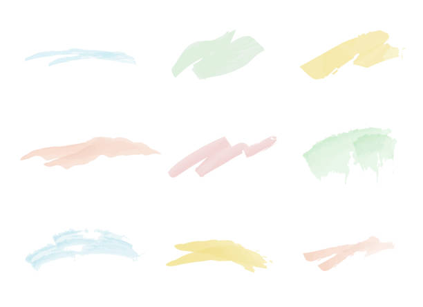 水彩色カラフルなブラシラインの背景 - 水彩画点のイラスト素材／クリップアート素材／マンガ素材／アイコン素材