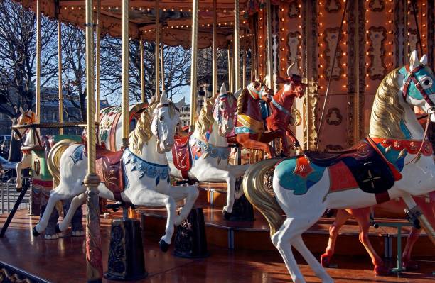 istock Merry-Go-Round or Carousel with Wood Horse, Paris 1254540607