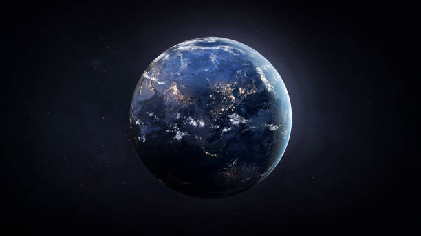 istock Nightly Earth globe in the outer space. City lights on planet. Civilization. Elements of this image furnished by NASA 1254543712