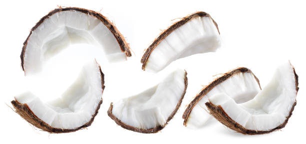 istock Fresh fruit, coconut mix on white background. Fresh fruit, coconut mixture on a white background. 1254546831