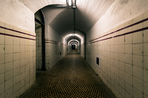Dark Hall of a Bunker of the Spanish Civil War