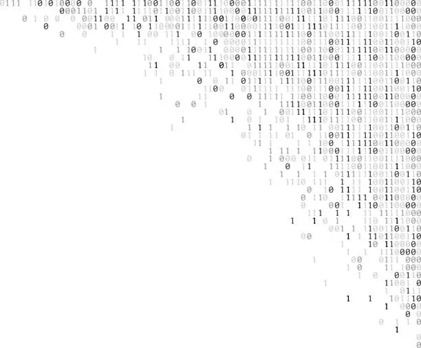 Vector illustration of binary codes corner bw