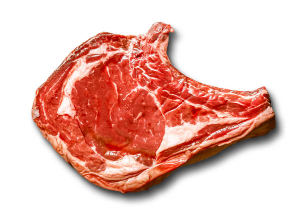 costela de carne bovina isolada em branco - eye fillet - fotografias e filmes do acervo
