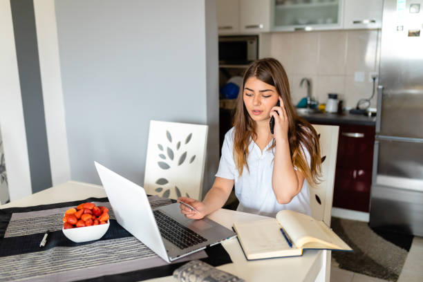 istock Her credit card is declined so she calling a bank to see what is the problem 1254549925