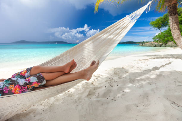 istock mother and child relaxing in a hammock on a tropical beach 1254553337