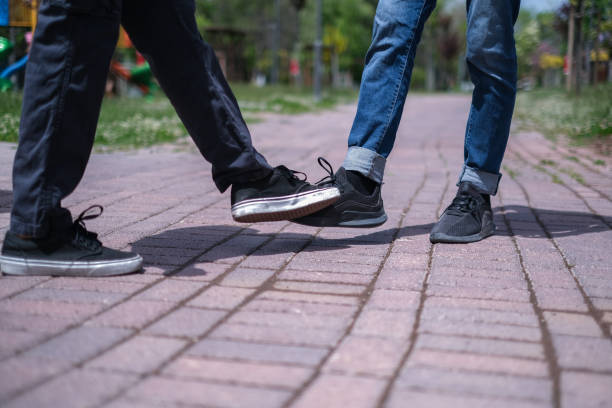 istock Foot shake style of greetings. 1254553340
