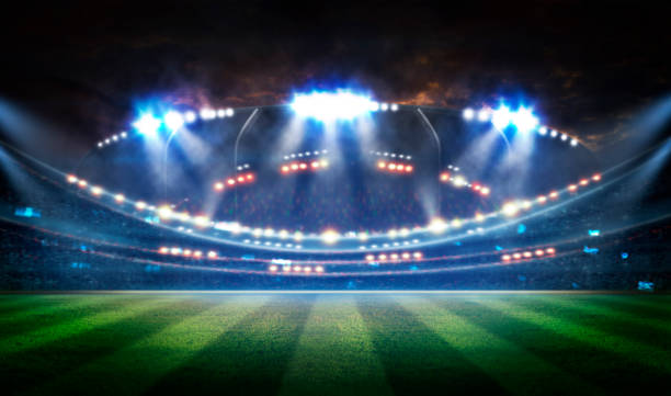 istock stadium in lights and flashes 3d. 1254556371