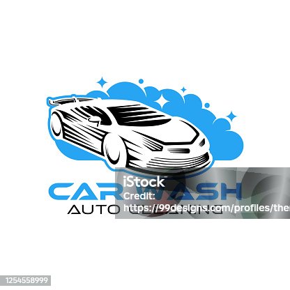 istock Car Wash  Vector Illustration template. Trendy Car Wash vector  icon silhouette design. Car Auto Cleaning  vector illustration for car detailing and car wash service. 1254558999