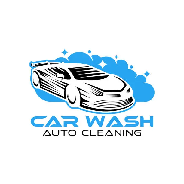 Vector illustration of Car Wash  Vector Illustration template. Trendy Car Wash vector  icon silhouette design. Car Auto Cleaning  vector illustration for car detailing and car wash service.