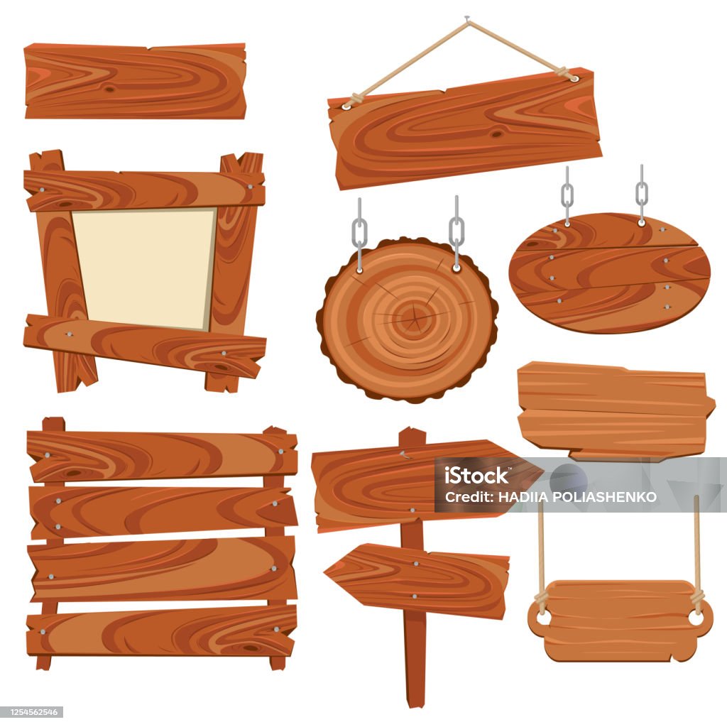 Bảng Hiệu Gỗ Hoạt Hình Cổ Điển Trống Rỗng Hoặc Bảng Hiệu Sạch Phía ...