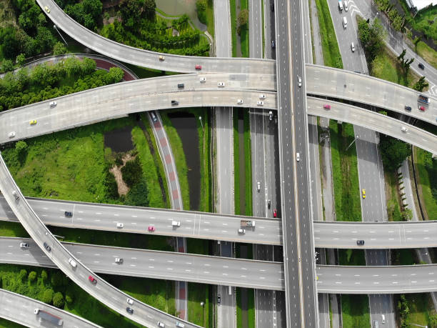 istock Road traffic freeway in city at thailand. 1254562857