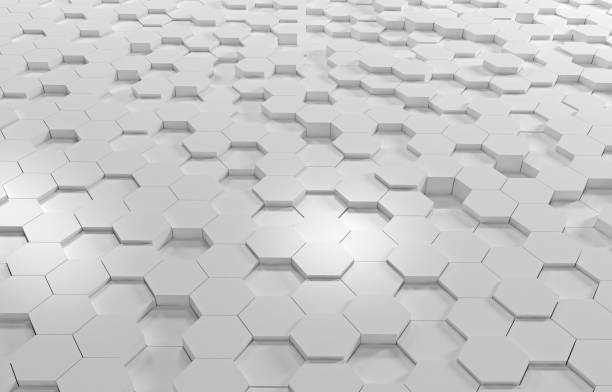 istock White hexagon 3D background texture. 3d rendering illustration. Futuristic abstract banner. 1254563863