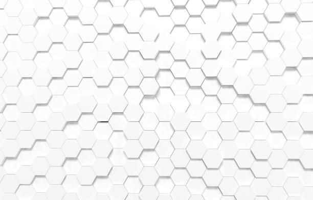 istock White hexagon 3D background texture. 3d rendering illustration. Futuristic abstract banner. 1254563950
