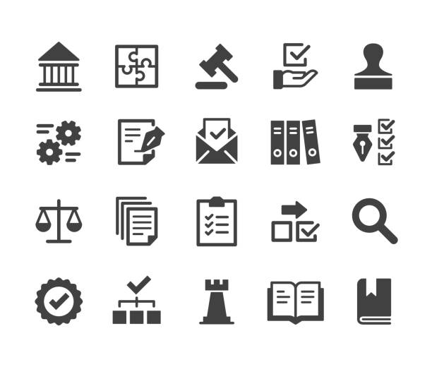 Compliance Icons - Classic Series Compliance, law icons stock illustrations