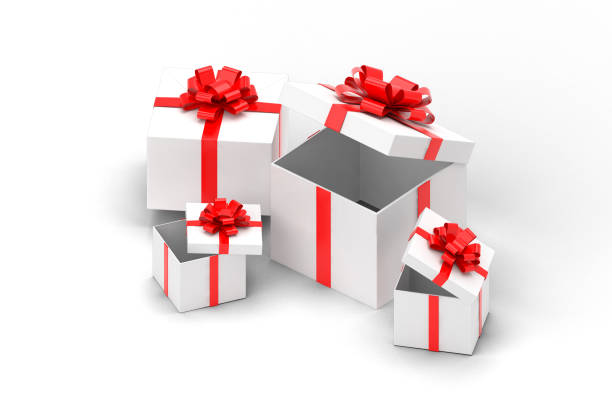 istock 3d realistic set of colorful gift boxes with bows and ribbons. 1254564476