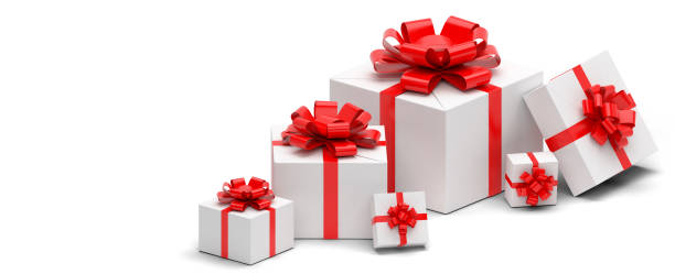 istock 3d realistic set of colorful gift boxes with bows and ribbons. 1254564483