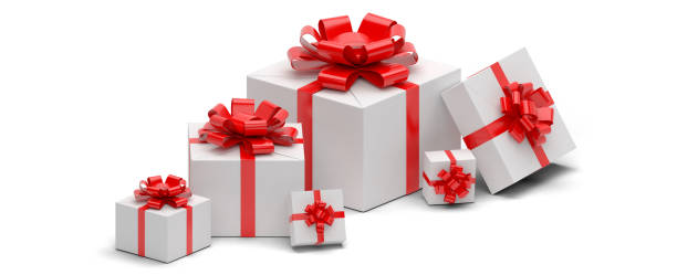 istock 3d realistic set of colorful gift boxes with bows and ribbons. 1254564580