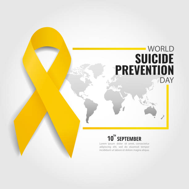 ilustrações, clipart, desenhos animados e ícones de prevenção ao suicídio - setembro amarelo