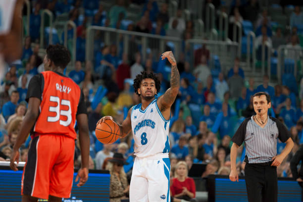 istock Basketball player with ball 1254564680