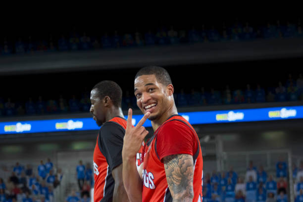istock Basketball player showing peace sign 1254564705