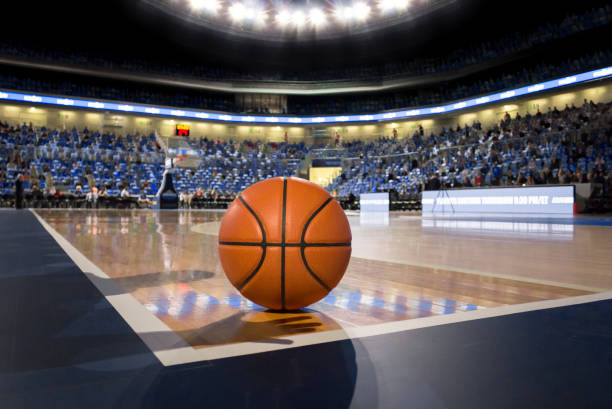 istock Basketball on court 1254565360