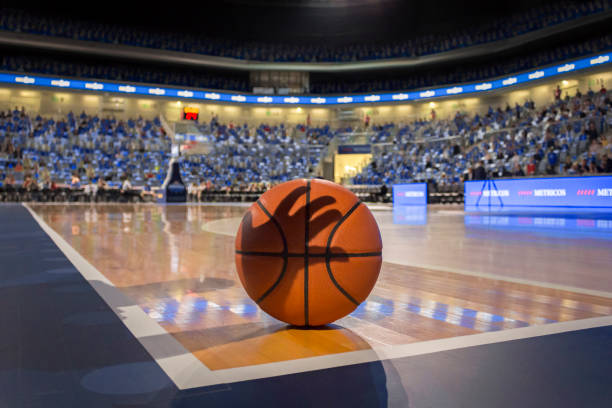 istock Basketball on court 1254565498
