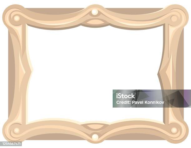 Retro Empty Computer Frame Empty Vintage Picture Frame Stock Illustration - Download Image Now ...