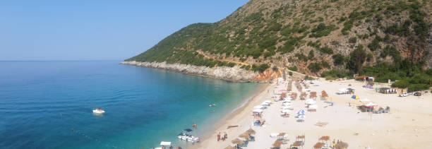 istock Clear and calm waters of Gjepi beach 1254568503