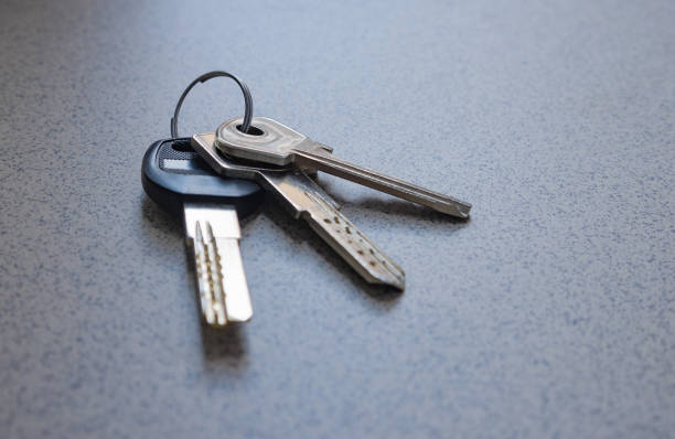 istock Bunch of lost keys on the floor. 1254572796