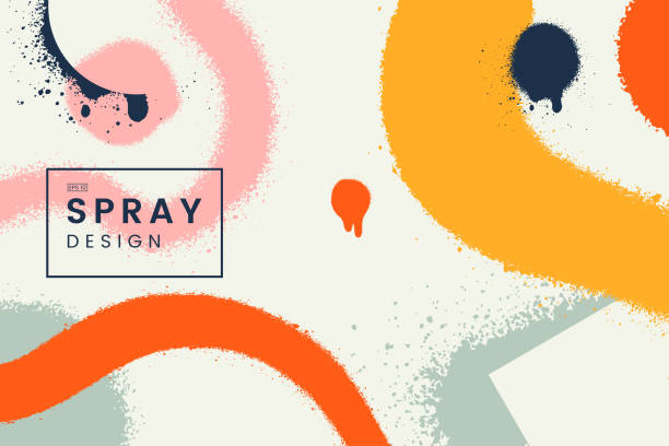 latar belakang vektor abstrak dengan tekstur cat semprot. latar belakang grafiti berwarna-warni dengan blot cat dan tempat untuk teks. konsep poster kontemporer. desain spanduk seni. gaya grunge. - seni ilustrasi stok