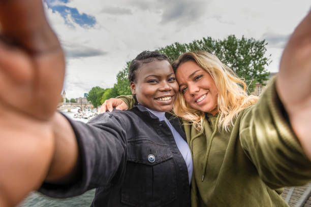 istock Friends in Paris taking selfie 1254573239