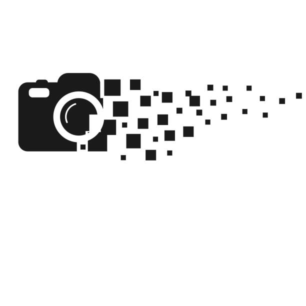 ikona fotoaparátu. vektor. - dělení změna tvaru fotky stock ilustrace