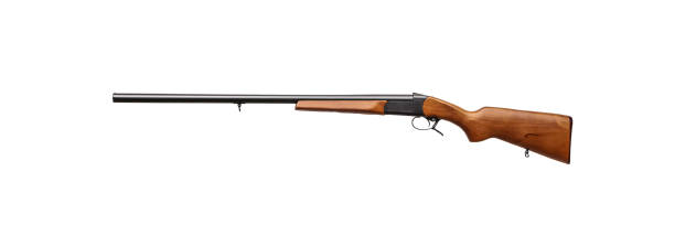 istock Soviet single-barrel hunting rifle 12 caliber. Smoothbore hunting weapons isolate on a white background. 1254580281