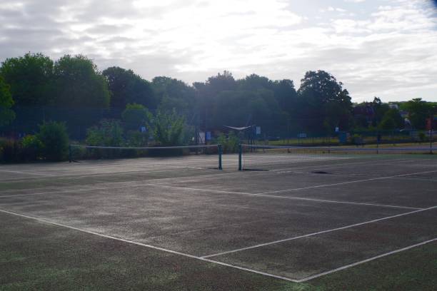 istock Empty tennis court 1254582935