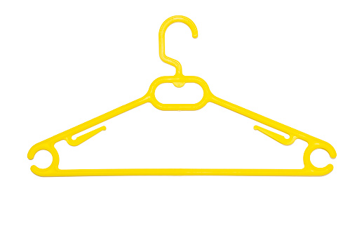 Black metallic clothes hanger isolated on white background