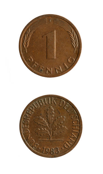 istock Vintage 1 pfenning coin,1983 1254602613