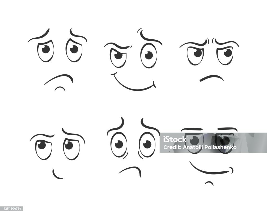 Ilustración de Emociones De Cara De Dibujos Animados y más Vectores Libres  de Derechos de Alegre - Alegre, Alegría, Arrugado - iStock