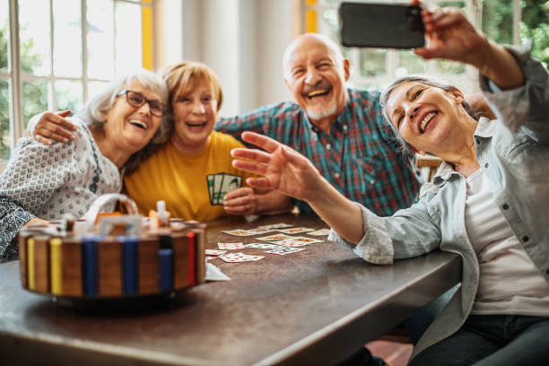 istock Smiled seniors making photo 1254605520