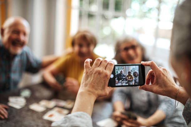 istock Smiled seniors making photo 1254606402