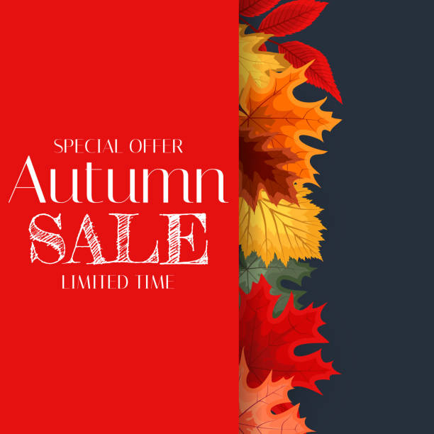 istock Autumn Sale Background Template with leaves. Special offer. Limited Time. Vector Illustration 1254610866