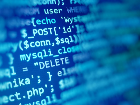 Blue Programming Code Background Abstract Coding Monitor Technology And ...