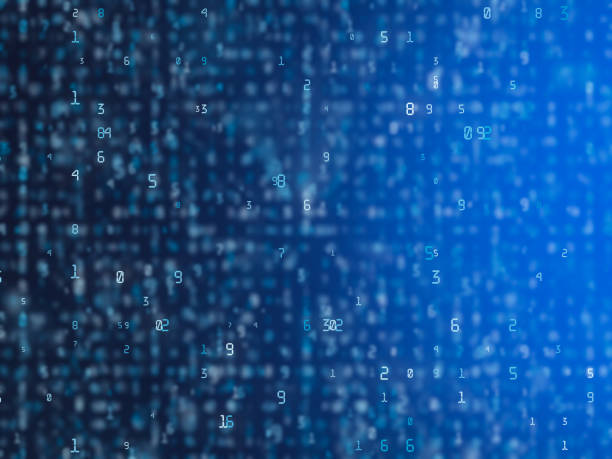 istock Pattern of big data. Led light text from 1 to 9 number. Technology graphic design Background concepts. 1254616822