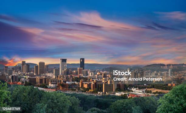 Pretoria City During Twilight With Colourful Clouds Stock Photo - Download Image Now