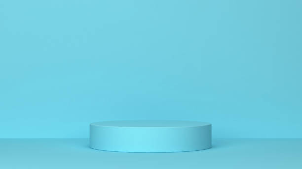 istock Single podium in front of wall 1254620787