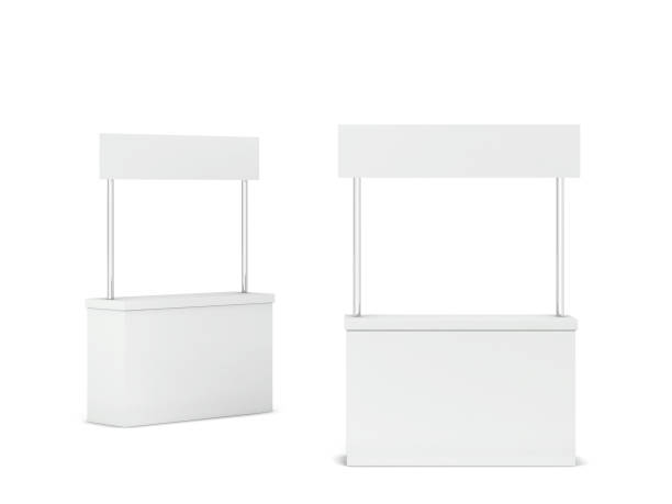 istock Blank promo counter stand mockup 1254621595