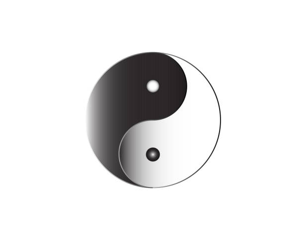 istock yin yang vector icon, taoistic symbol of harmony and balance 1254626480